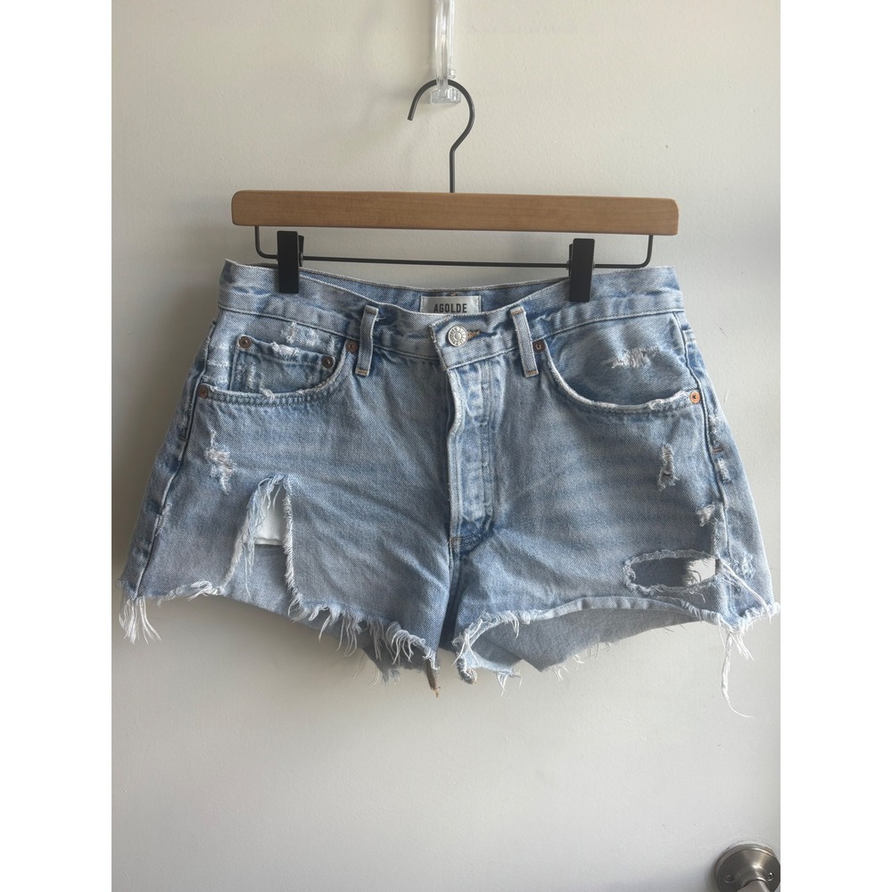 AGOLDE Parker Vintage Cut Off Denim Shorts Size 27 boho distressed designer